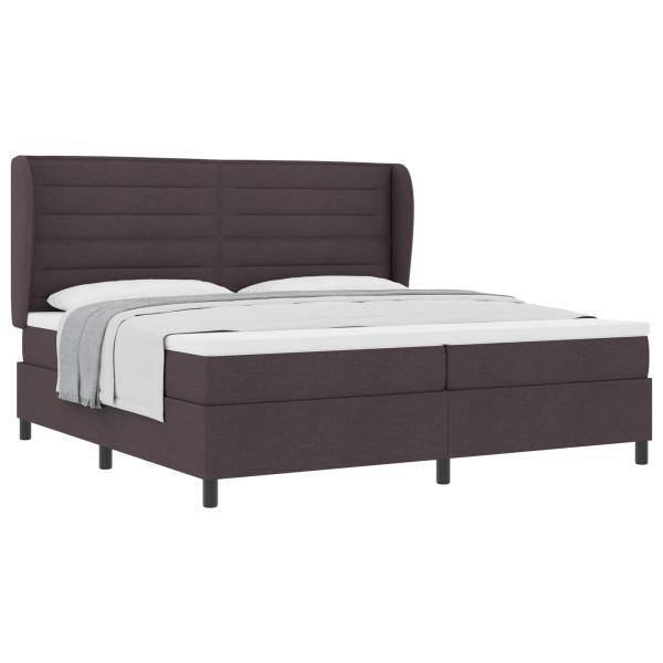 Boxspringbett mit Matratze Dunkelbraun 200x200 cm Stoff