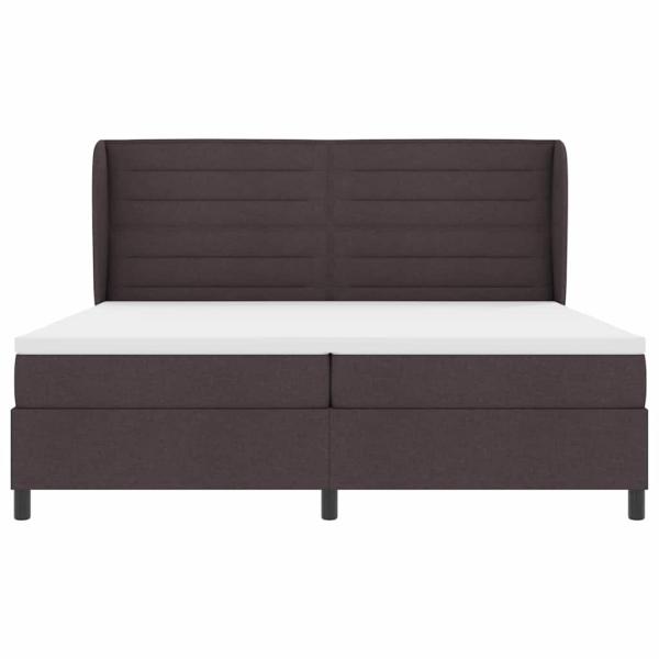 Boxspringbett mit Matratze Dunkelbraun 200x200 cm Stoff
