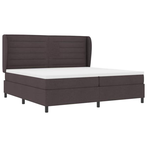 Boxspringbett mit Matratze Dunkelbraun 200x200 cm Stoff
