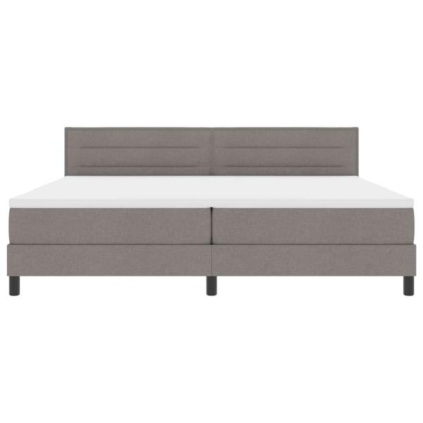 Bettgestell mit Matratze Hellgrau Stoff 200 x 200 cm Bettmatratze