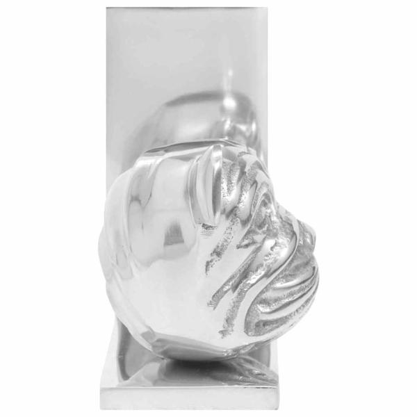Buchstützen 2 Stück Silber 8x12x16,5 cm Aluminium Hund