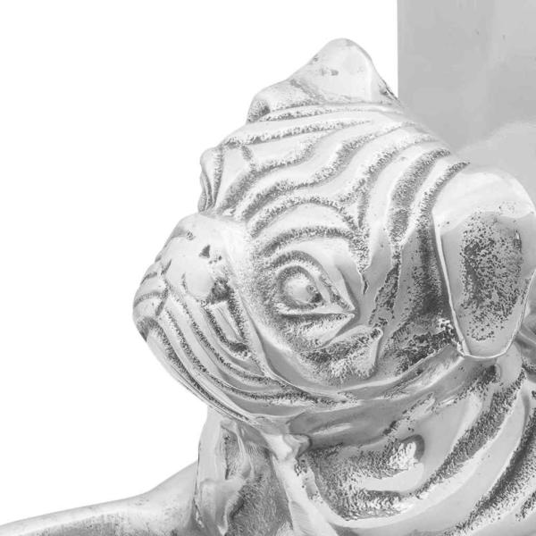 Buchstützen 2 Stück Silber 12x15x18 cm Aluminium Hund