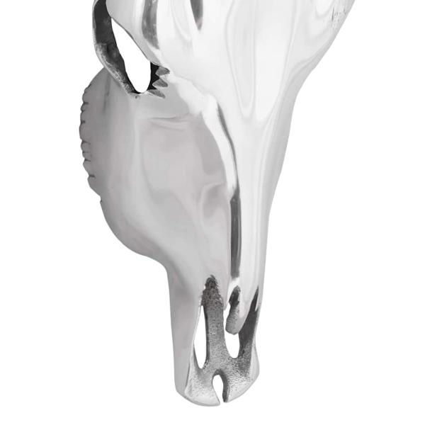 Wandmontierter Stierkopf Silber 34x13x53 cm Aluminium