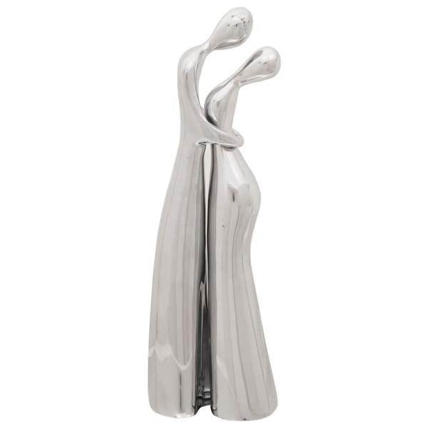 Skulptur Silber 10x16x49 cm aus Aluminium