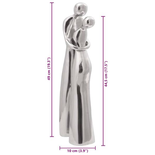 Skulptur Silber 10x16x49 cm aus Aluminium