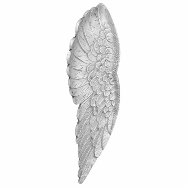 ARDEBO.de - Kleine Flügel-Skulptur Silber 17x5x59 cm aus Aluminium