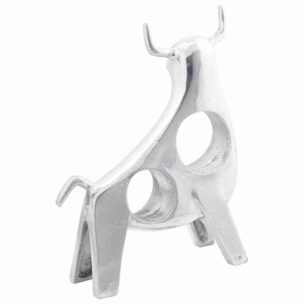 Stierskulptur Silber 22x9,5x34 cm Aluminium