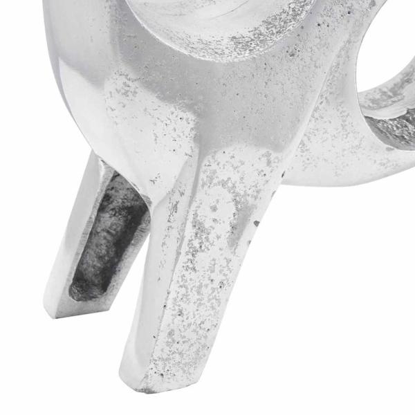 Stierskulptur Silber 22x9,5x34 cm Aluminium