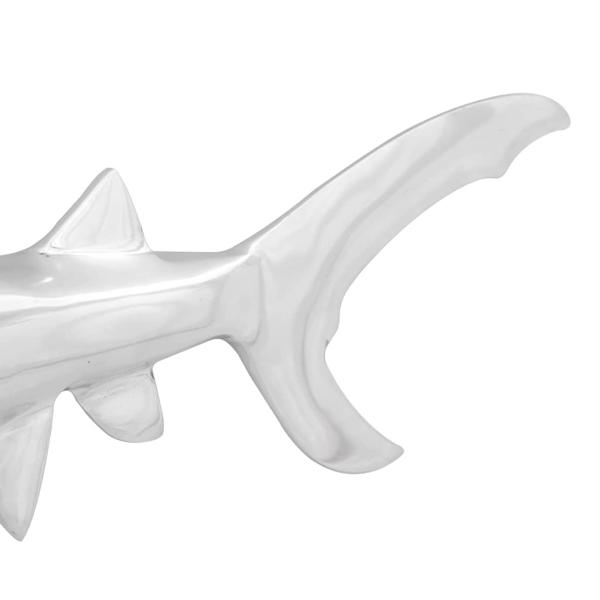 Haifischskulptur Silber 68x20x24 cm Aluminium
