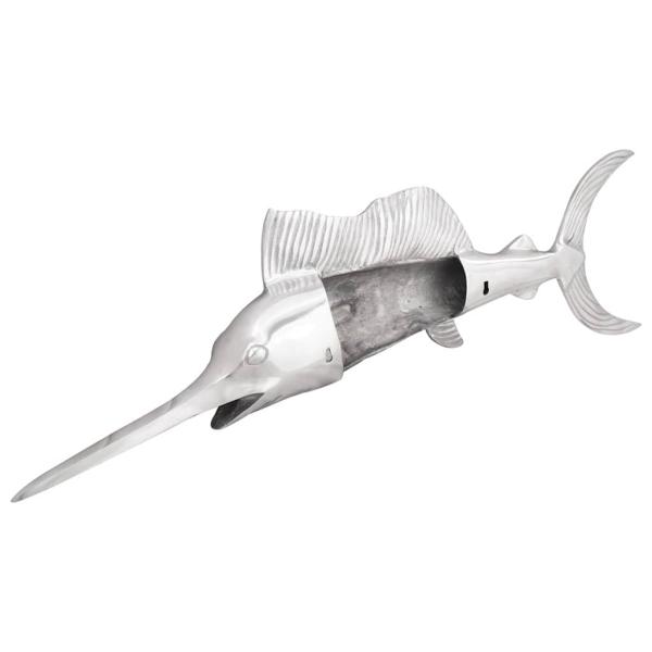 Wandmontierte Schwertfisch Silber 91x8x26 cm aus Aluminium