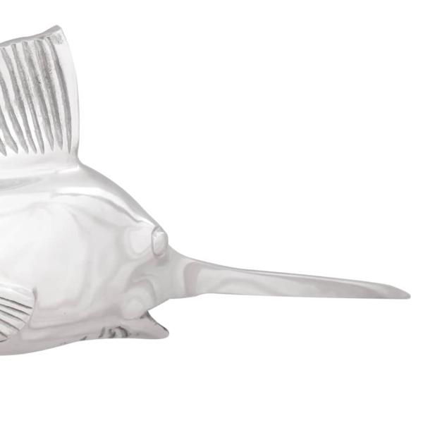 Wandmontierte Schwertfisch Silber 91x8x26 cm aus Aluminium