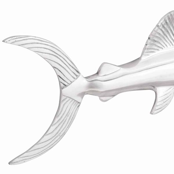 Wandmontierte Schwertfisch Silber 91x8x26 cm aus Aluminium