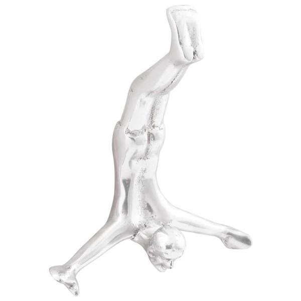 ARDEBO.de - Skulptur Silber 22x8x25 cm Aluminium fallender Mann