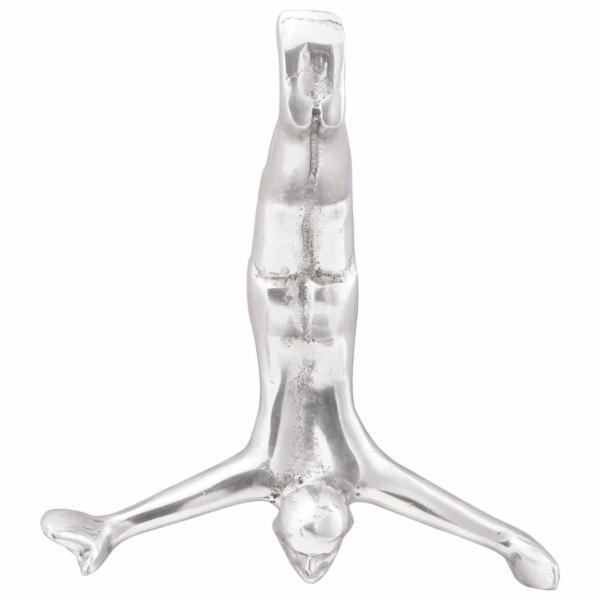 Skulptur Silber 22x8x25 cm Aluminium fallender Mann