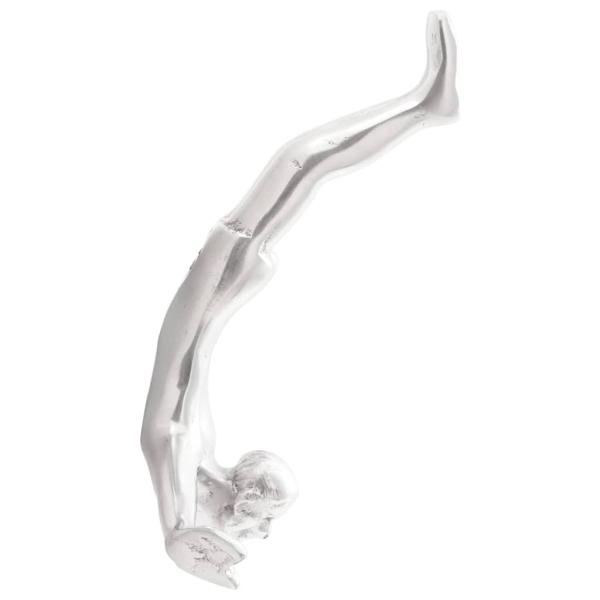 Skulptur Silber 22x8x25 cm Aluminium fallender Mann