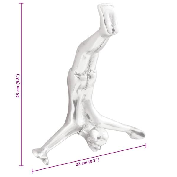 Skulptur Silber 22x8x25 cm Aluminium fallender Mann