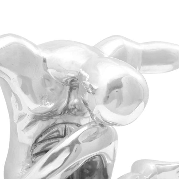 Skulptur Silber 63x20x22 cm Aluminium Dankender Mann