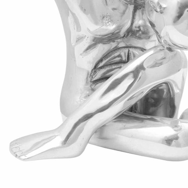 Skulptur Silber 63x20x22 cm Aluminium Dankender Mann