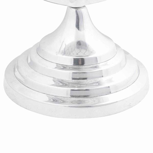 Globus Skulptur Silber 16,5x14x26 cm aus Aluminium