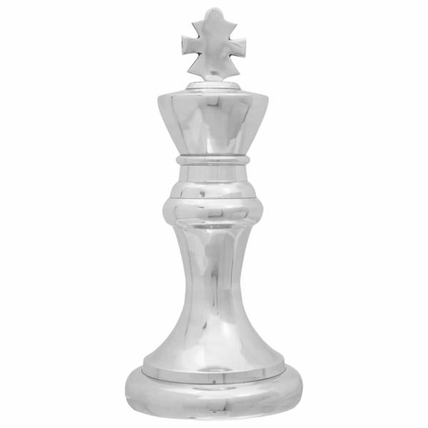 Schachskulpturen 2 Stück Silber Aluminium