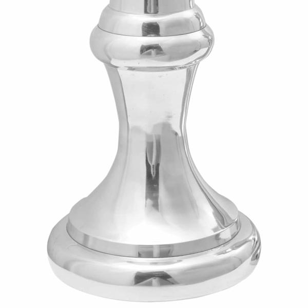 Schachskulpturen 2 Stück Silber Aluminium