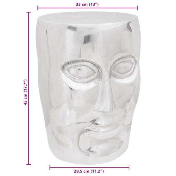Hocker Silber 33x33x45 cm aus Aluminium