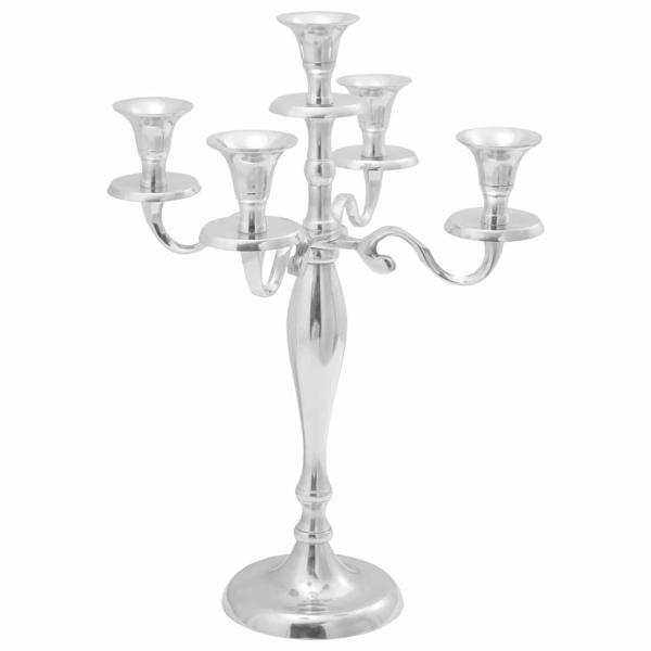ARDEBO.de - Kerzenhalter Silber 29x29x40 cm Aluminium