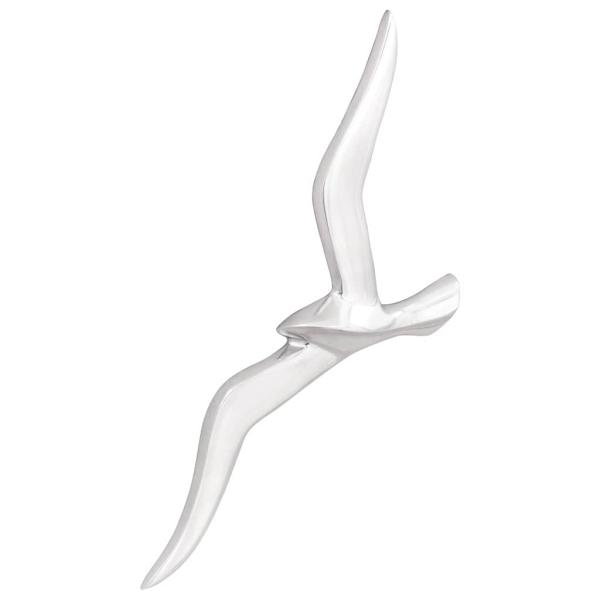 ARDEBO.de - Wandmontierte Möwe 2er Set Silber Aluminium