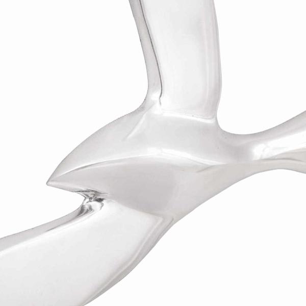Wandmontierte Möwe 2er Set Silber Aluminium