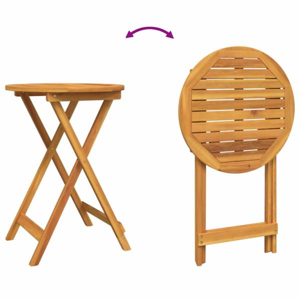 Garten Bistro Set 3 Stk. Braun Massivholz Akazie