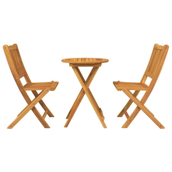 Garten Bistro Set 3 Stk. Braun Massivholz Akazie
