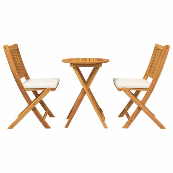 3-teiliges Garten Bistro Set aus solidem Akazienholz