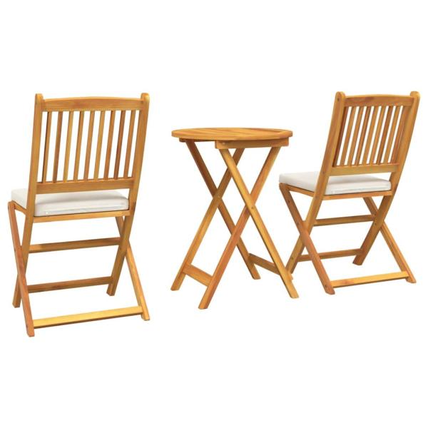 3-teiliges Garten Bistro Set aus solidem Akazienholz