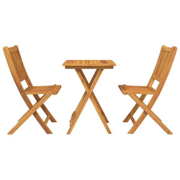 3-teiliges Garten Bistro Set aus solidem Akazienholz