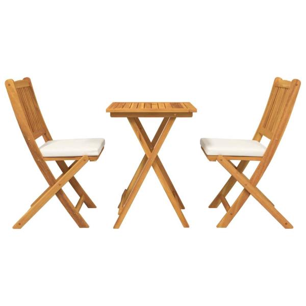 3-teiliges Garten Bistro Set aus massivem Akazienholz