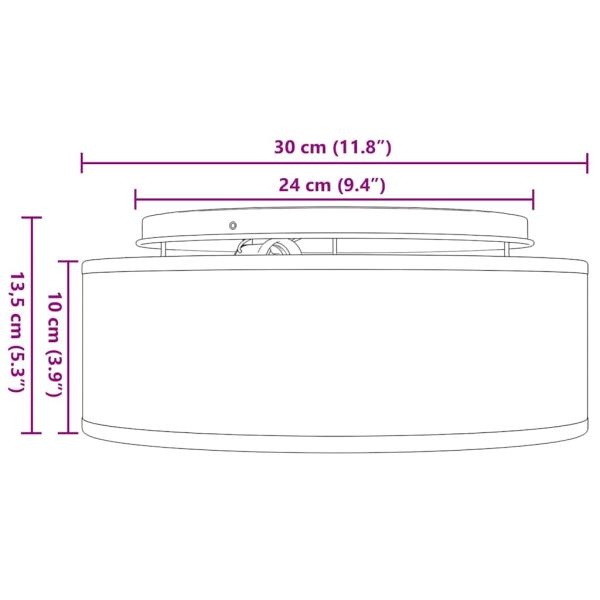 Deckenleuchten Aufbaumontage Weiß Ø 30 cm Stoff E27