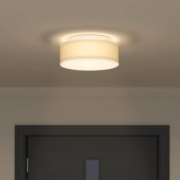 Deckenleuchten Aufbaumontage Weiß Ø 30 cm Stoff E27
