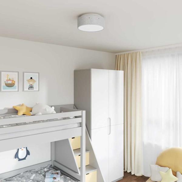 ARDEBO.de - Deckenleuchten mit Sternenhimmel-Lampschirm Grau Ø 30 cm Stoff E27