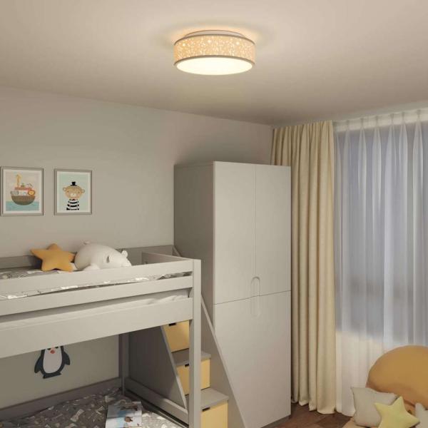 Deckenleuchten mit sternförmigem Lampenschirm Taupe Ø 38 cm Stoff E27