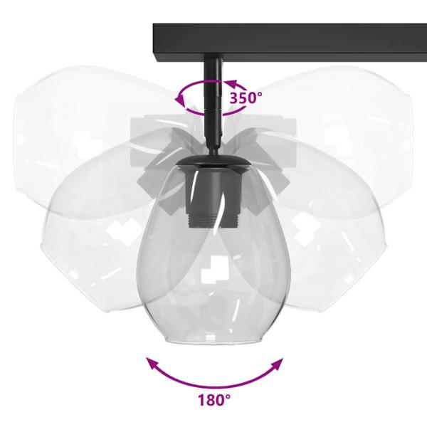 Deckenlampen mit verstellbarem Glasschirm Anthrazit E27