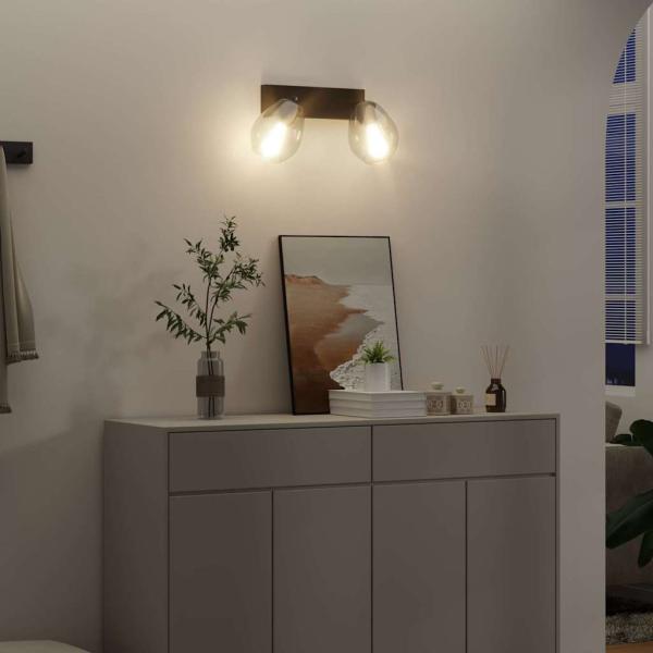 Deckenlampen mit verstellbarem Glasschirm Anthrazit E27