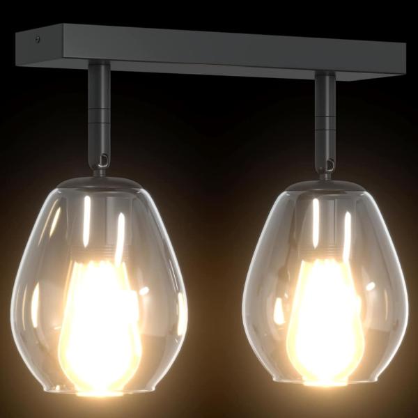 Deckenlampen mit verstellbarem Glasschirm Anthrazit E27