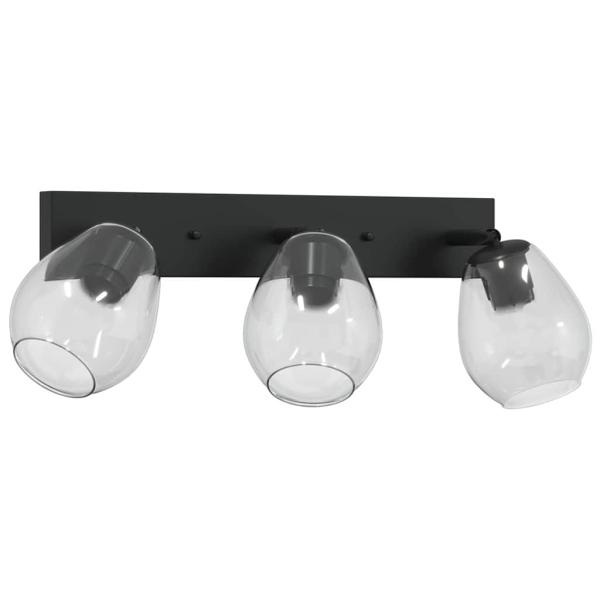 Deckenstrahler Schwarz 54 x 13 x 26 cm Glas und Metall