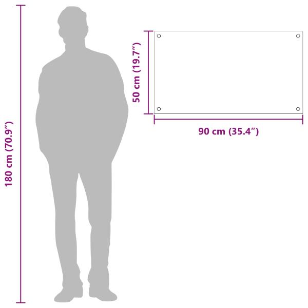 Küchenrückwand Licht Grau 90x50x0.6 cm Einscheibensicherheitsglas