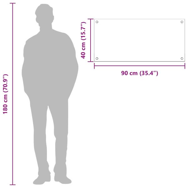 Küchenrückwand dunkelgrau 90x40x0,6 cm aus gehärtetem Glas