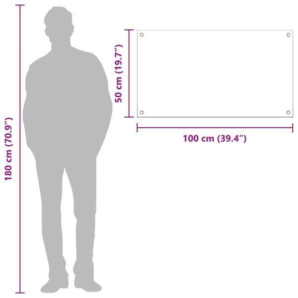 Küchenrückwand Dunkelgrau 100x50x0,6 cm Sicherheitsglas