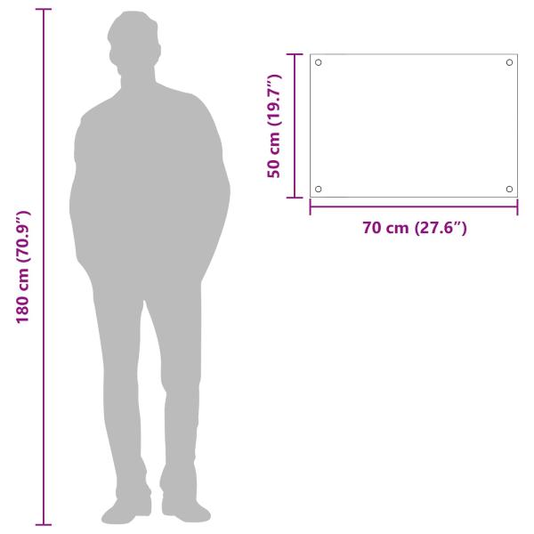 Küchenrückwand Gelb 70x50x0,6 cm Sicherheitsglas