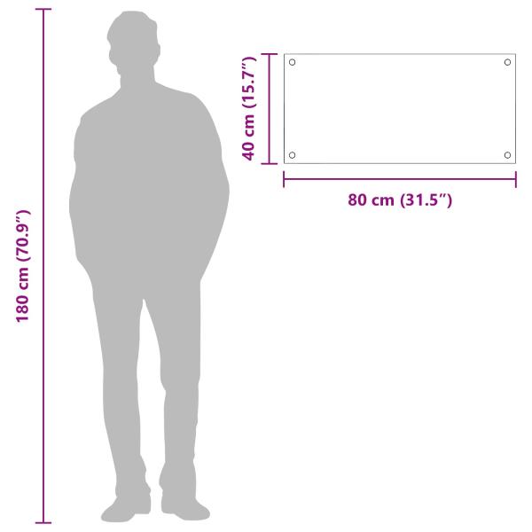 Küchenrückwand Gelb 80x40x0,6 cm aus Sicherheitsglas