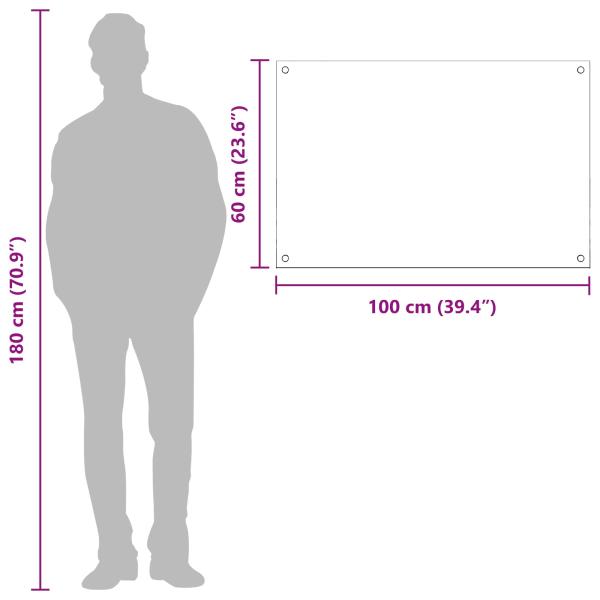 Küchenrückwand Gelb 100x60x0,6 cm aus Sicherheitsglas