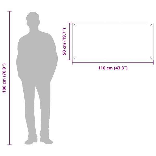 Küchenrückwand weiß 110x50x0,6 cm aus Sicherheitsglas